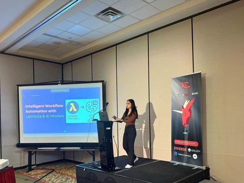 Rajani speaking at LambdaConf 2025